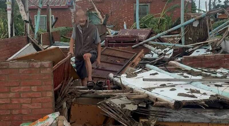 新營磚造平房強風中倒塌  8旬獨老脫困幸無大礙