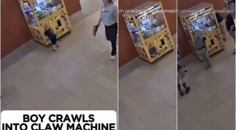 夹娃娃机变游乐场 美男童受困机台警消拆机救人