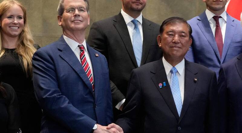 拜会日首相石破茂  贝森特：美日关税必能达成良好协议