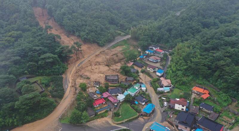 韓國慶尚南道炸雨爆土石流 已釀3死3失蹤