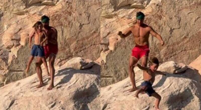 练胆？ 美国网红爸把7岁儿抛崖落水画面曝光