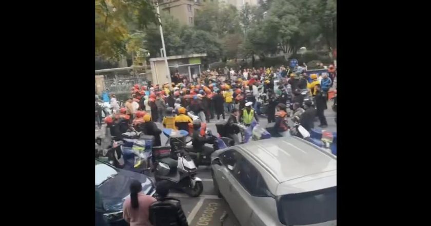 长沙爆发外送员大规模抗争 事件延烧至今晨